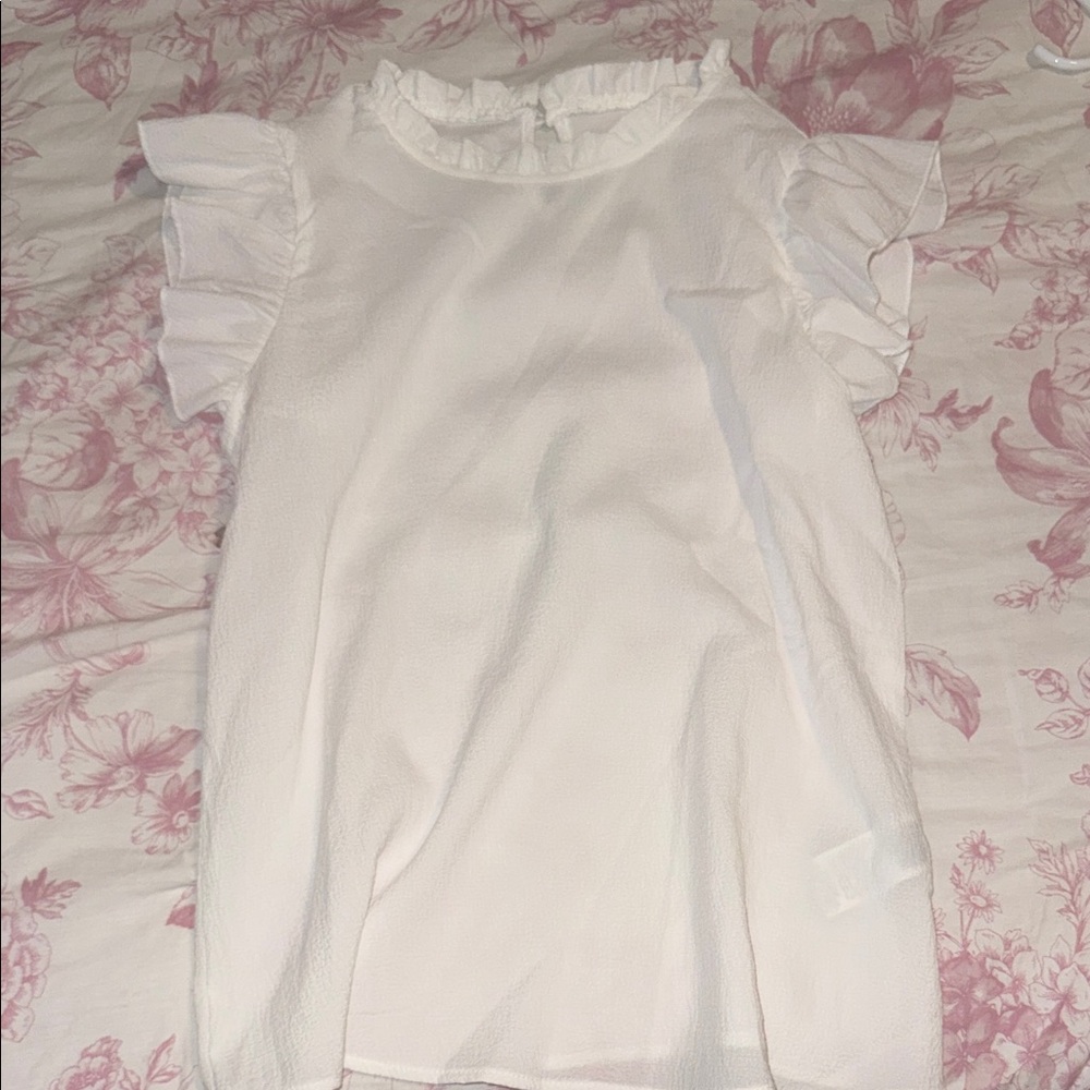 White Ruffled Women’s Top